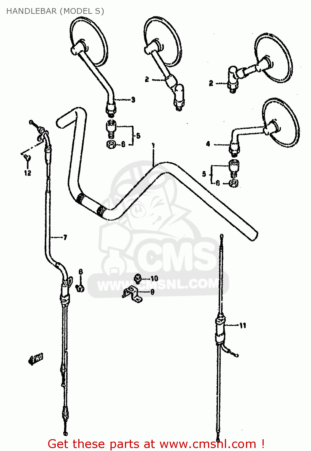 HANDLEBAR (MODEL S) VS1400GLF 1988 (J) (E01 E02 E04 E15 E16 E17 E18 E22 25 34 39 77)