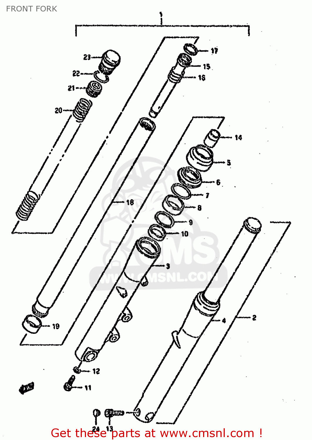 FRONT FORK VS1400GLF 1990 (L) (E01 E04 E17 E21 E22 E39)