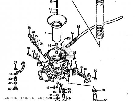 CARBURETOR (REAR)7MODEL S) - VS1400GLF 1990 (L) (E01 E04 E17 E21 E22 E39)