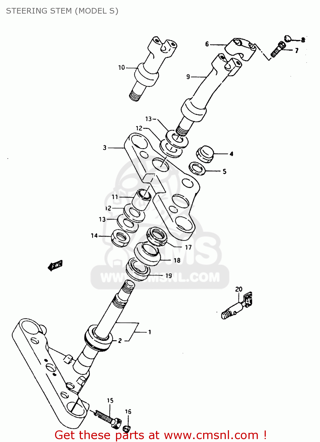 STEERING STEM (MODEL S) VS1400GLF 1991 (M) (E01 E04 E17 E21 E22 E34 E39)