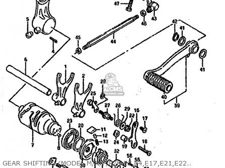 GEAR SHIFTING (MODEL M/N/P/R/S E2,E4,E17,E21,E22,E24,E34 - VS1400GLF 1991 (M) (E01 E04 E17 E21 E22 E34 E39)