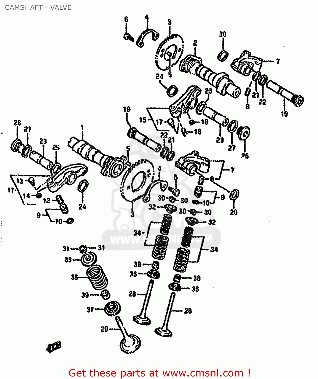 CAMSHAFT - VALVE VS1400GLF 1992 (N) (E01 E04 E17 E21 E22 E34)