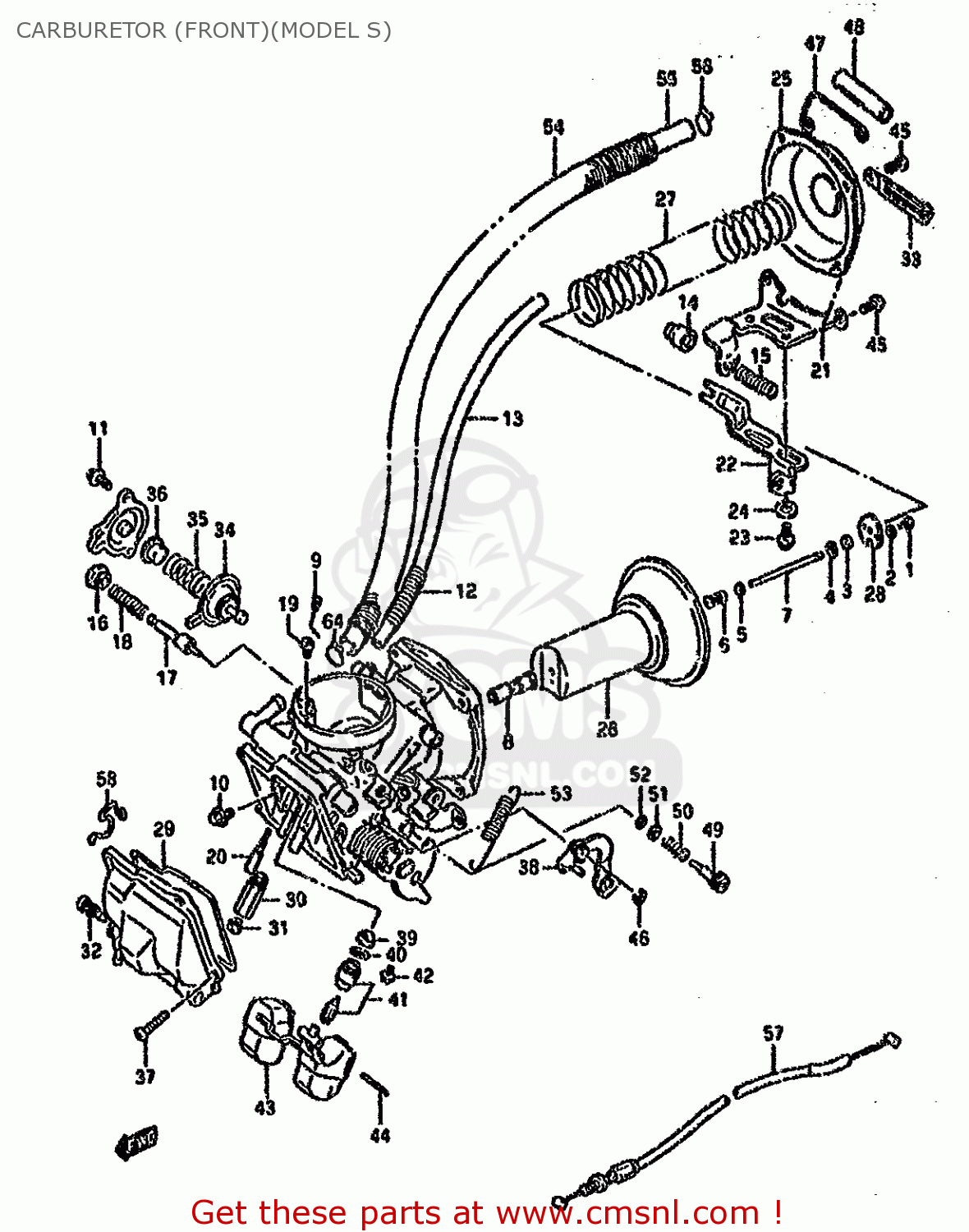 CARBURETOR (FRONT)(MODEL S) VS1400GLF 1993 (P) (E01 E04 E17 E21 E22 E24 E34)