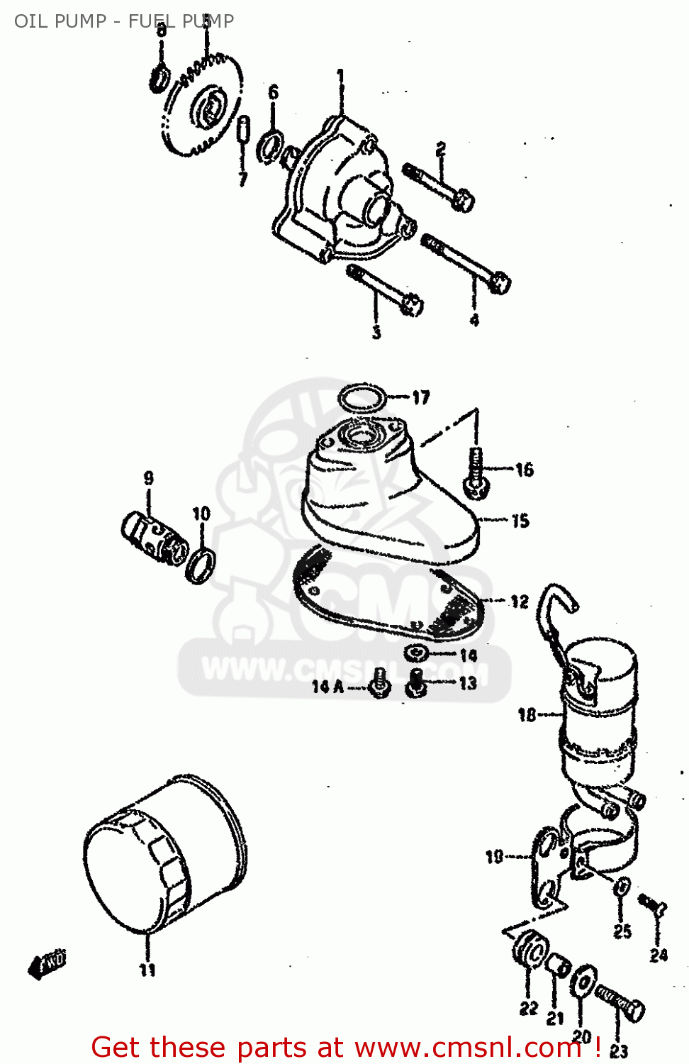 OIL PUMP - FUEL PUMP VS1400GLF 1993 (P) (E01 E04 E17 E21 E22 E24 E34)