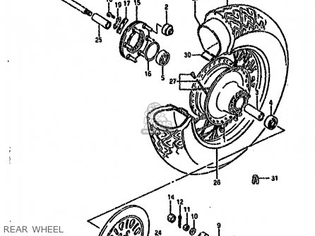 REAR WHEEL - VS1400GLF 1993 (P) (E01 E04 E17 E21 E22 E24 E34)
