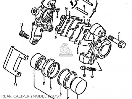 REAR CALIPER (MODEL P/R/S) - VS1400GLF 1993 (P) (E01 E04 E17 E21 E22 E24 E34)