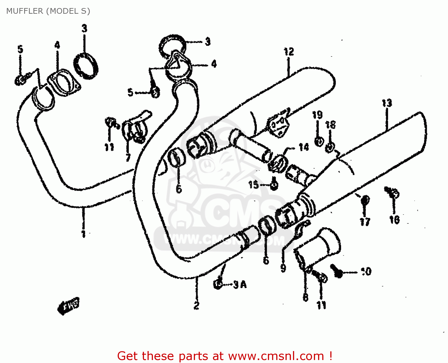 MUFFLER (MODEL S) VS1400GLP 1987 (H) (E02 E04 E15 E16 E17 E18 E21 E22 E25 E34 E39)
