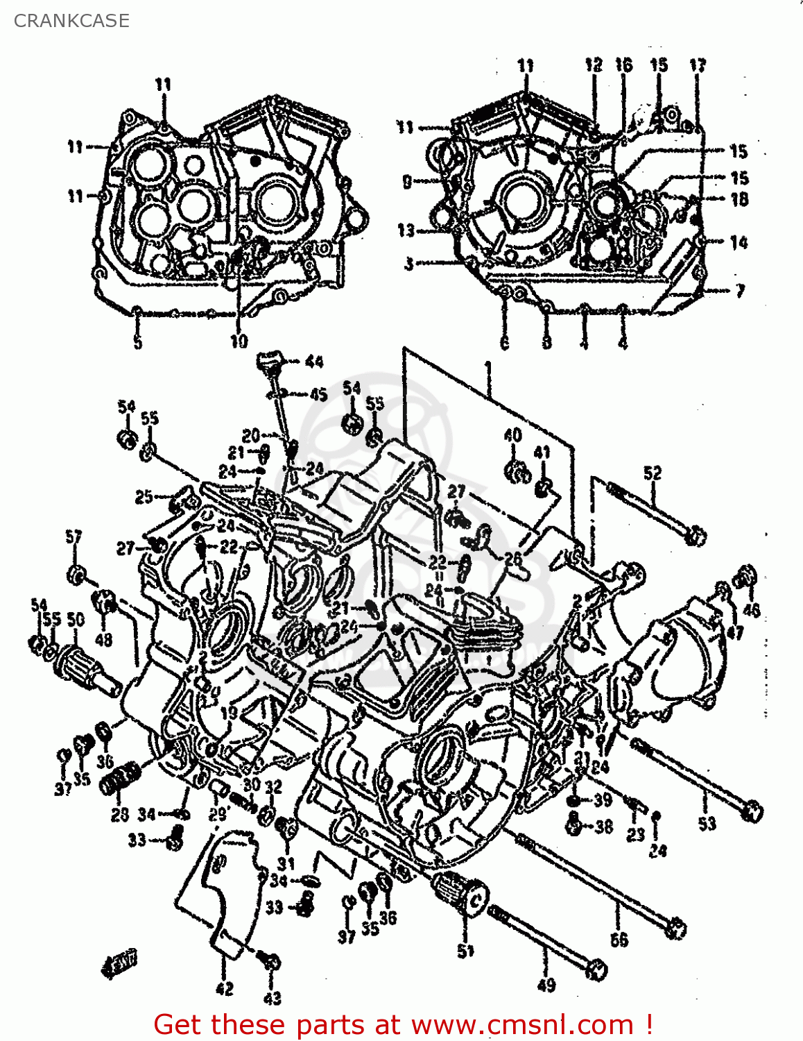 CRANKCASE VS1400GLP 1987 (H) (E02 E04 E15 E16 E17 E18 E21 E22 E25 E34 E39)