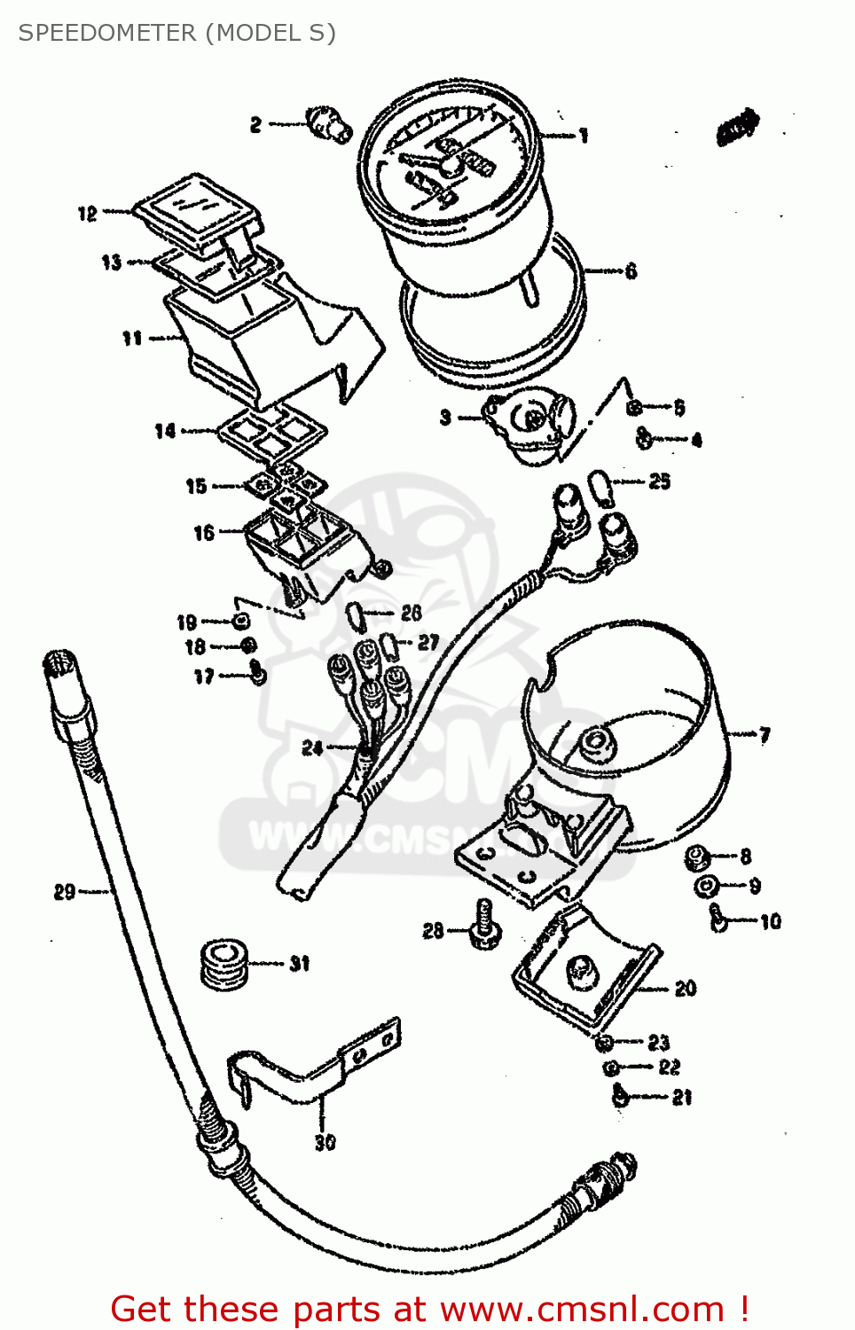 SPEEDOMETER (MODEL S) VS1400GLP 1988 (J) (E01 E02 E04 E15 E16 E17 E18 E22 25 34 39 77)