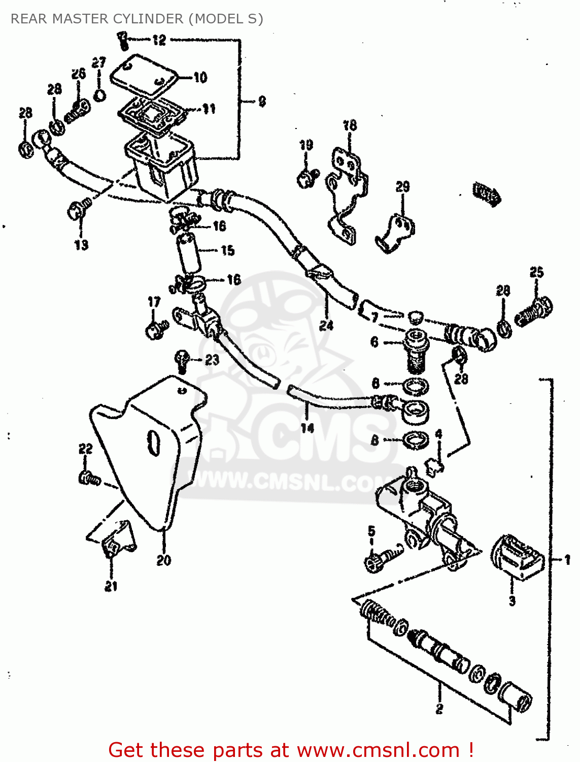 REAR MASTER CYLINDER (MODEL S) VS1400GLP 1988 (J) (E01 E02 E04 E15 E16 E17 E18 E22 25 34 39 77)