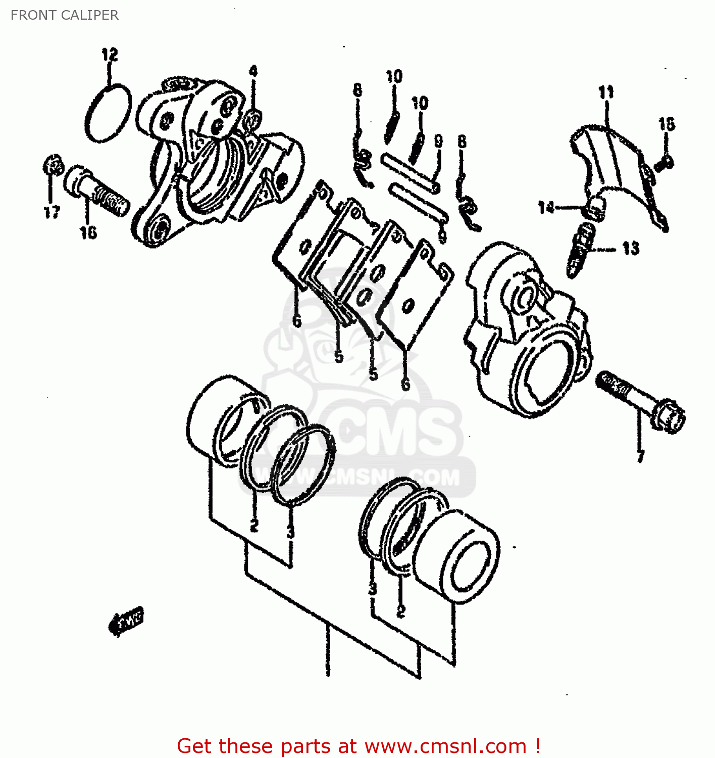 FRONT CALIPER VS1400GLP 1989 (K) (E22)