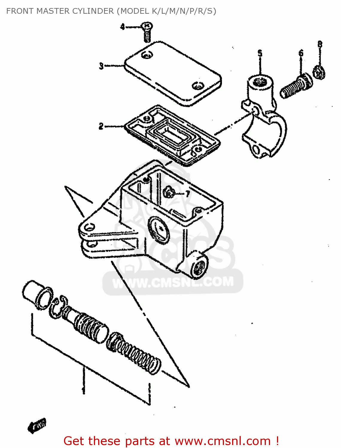 FRONT MASTER CYLINDER (MODEL K/L/M/N/P/R/S) VS1400GLP 1989 (K) (E22)