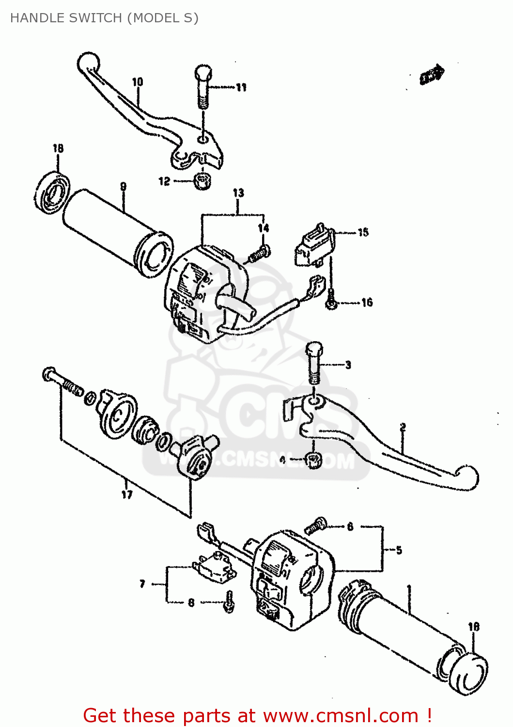 HANDLE SWITCH (MODEL S) VS1400GLP 1990 (L) (E01 E04 E17 E21 E22 E39)