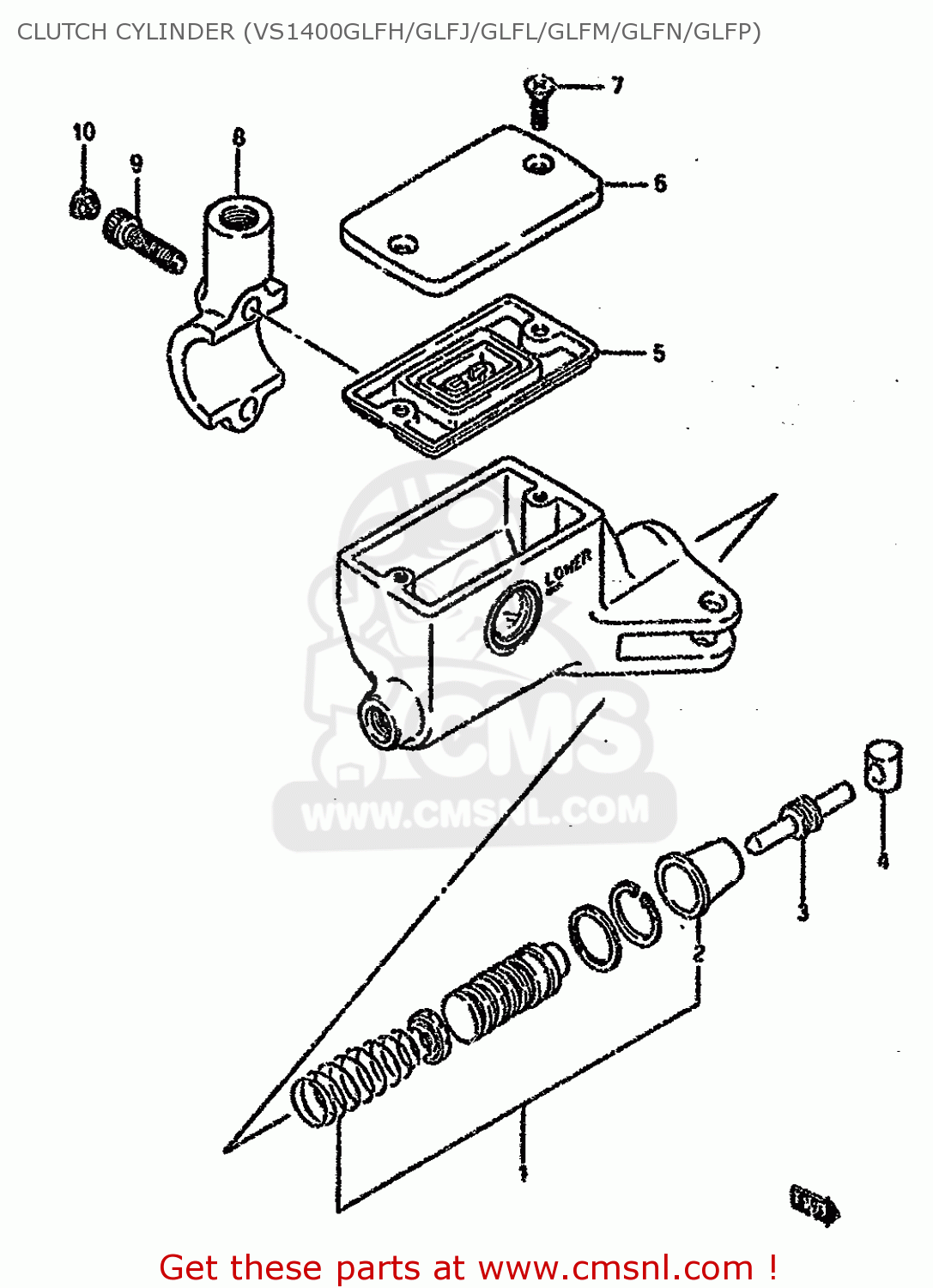 CLUTCH CYLINDER (VS1400GLFH/GLFJ/GLFL/GLFM/GLFN/GLFP) VS1400GLP 1991 (M) (E01 E04 E17 E21 E22 E34 E39)