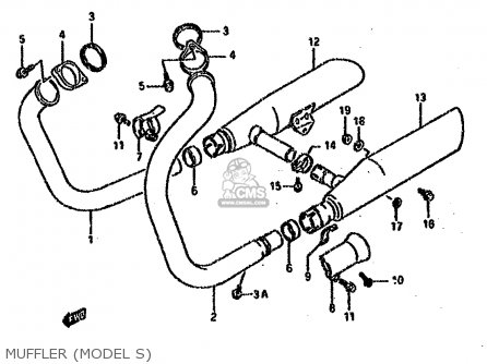 MUFFLER (MODEL S) - VS1400GLP 1991 (M) (E01 E04 E17 E21 E22 E34 E39)