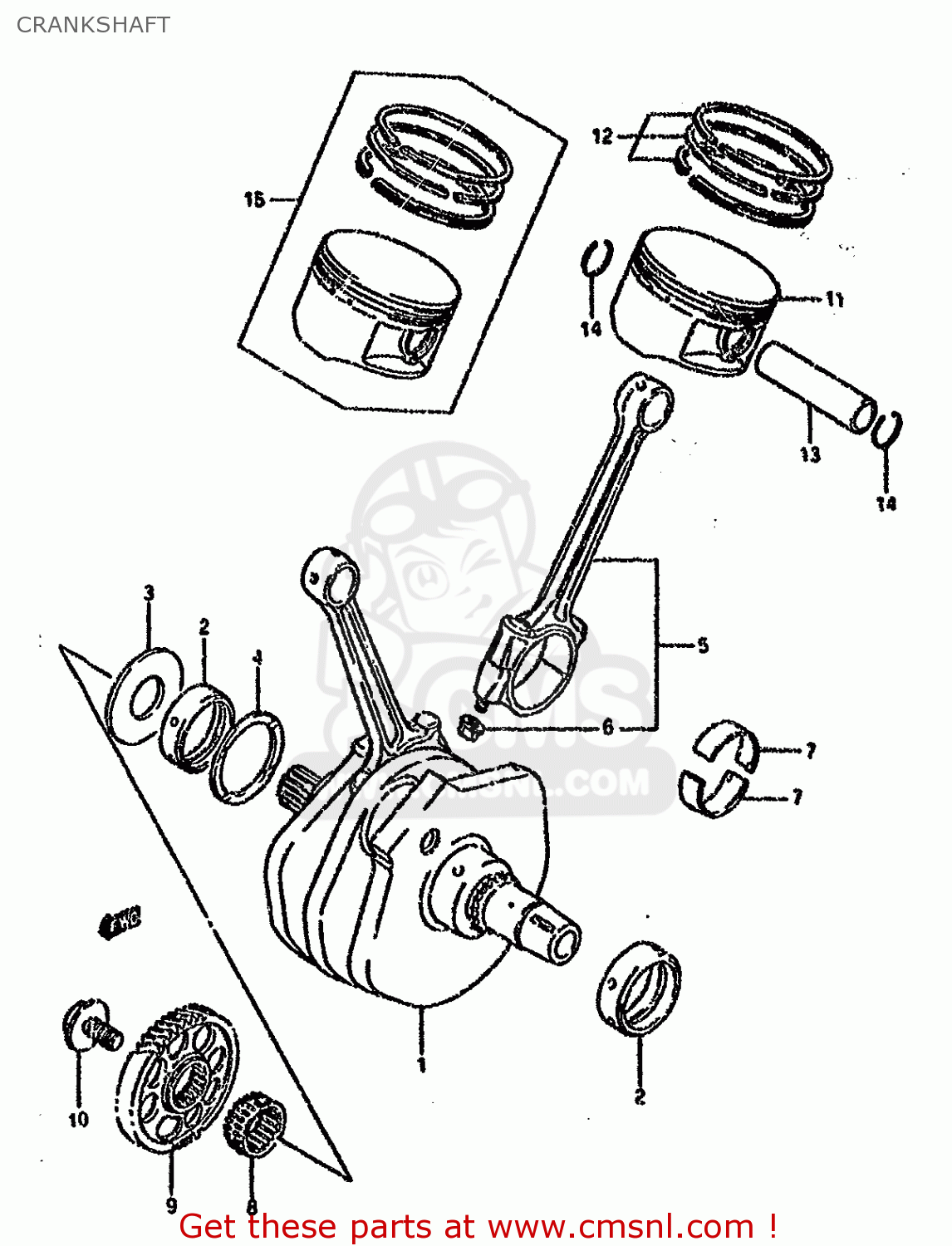 CRANKSHAFT VS1400GLP 1992 (N) (E01 E04 E17 E21 E22 E34)
