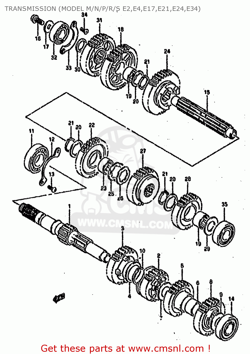 TRANSMISSION (MODEL M/N/P/R/S E2,E4,E17,E21,E24,E34) VS1400GLP 1993 (P) (E01 E04 E17 E21 E22 E24 E34)