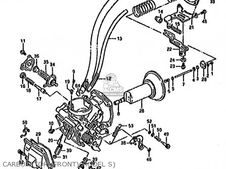 CARBURETOR (FRONT)(MODEL S) - VS1400GLP 1993 (P) (E01 E04 E17 E21 E22 E24 E34)