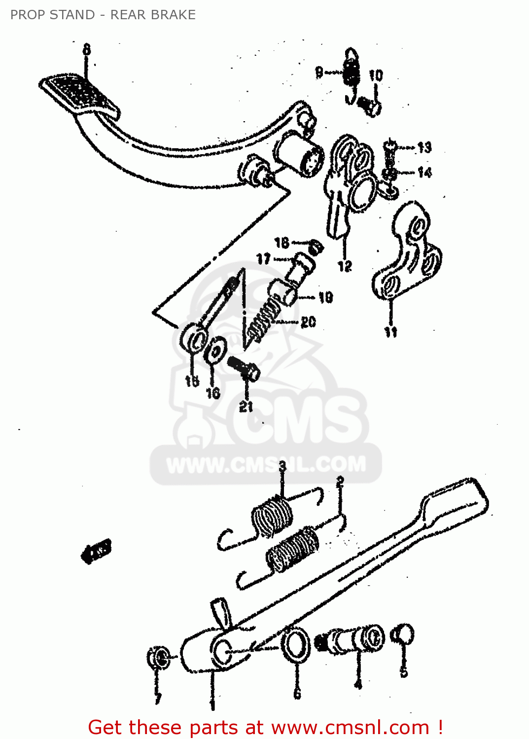PROP STAND - REAR BRAKE VS1400GLP 1994 (R) (E02 E04 E17 E21 E22 E24 E34)