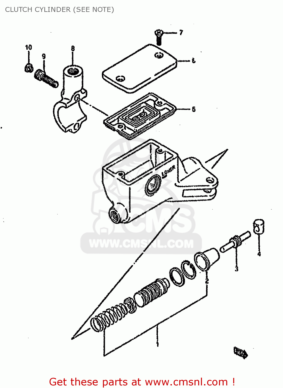 CLUTCH CYLINDER (SEE NOTE) VS1400GLP 1994 (R) (E02 E04 E17 E21 E22 E24 E34)
