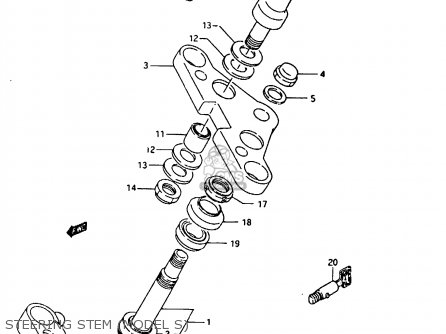 STEERING STEM (MODEL S) - VS1400GLP 1994 (R) (E02 E04 E17 E21 E22 E24 E34)