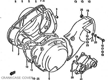 CRANKCASE COVER - VS1400GLP 1995 (S) (E02 E04 E22 E24 E34 E37)