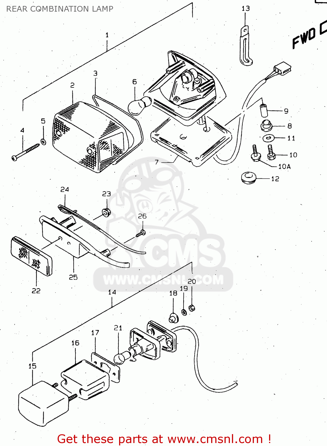 REAR COMBINATION LAMP VS1400GLP 1996 (T) (E02 E04 E17 E22 E24 E34 E37)