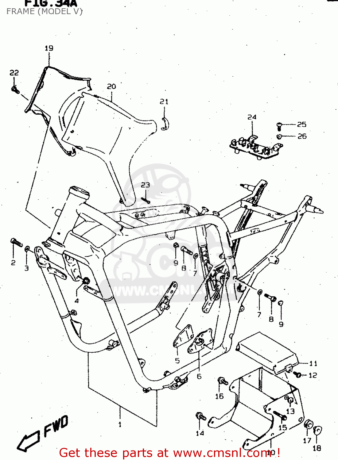 FRAME (MODEL V) VS1400GLP 1996 (T) (E02 E04 E17 E22 E24 E34 E37)
