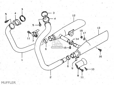 MUFFLER - VS1400GLP 1996 (T) (E02 E04 E17 E22 E24 E34 E37)