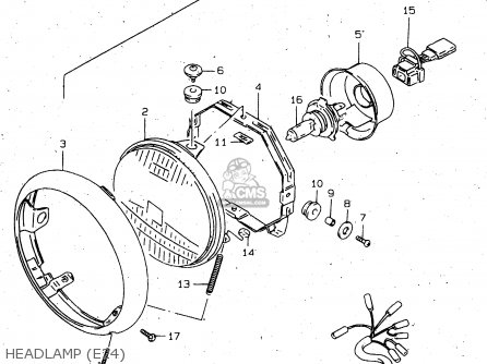 HEADLAMP (E24) - VS1400GLP 1996 (T) (E02 E04 E17 E22 E24 E34 E37)