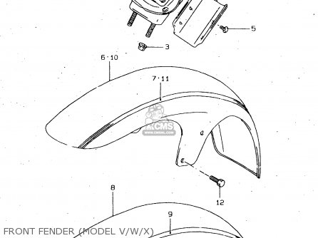 FRONT FENDER (MODEL V/W/X) - VS1400GLP 1996 (T) (E02 E04 E17 E22 E24 E34 E37)