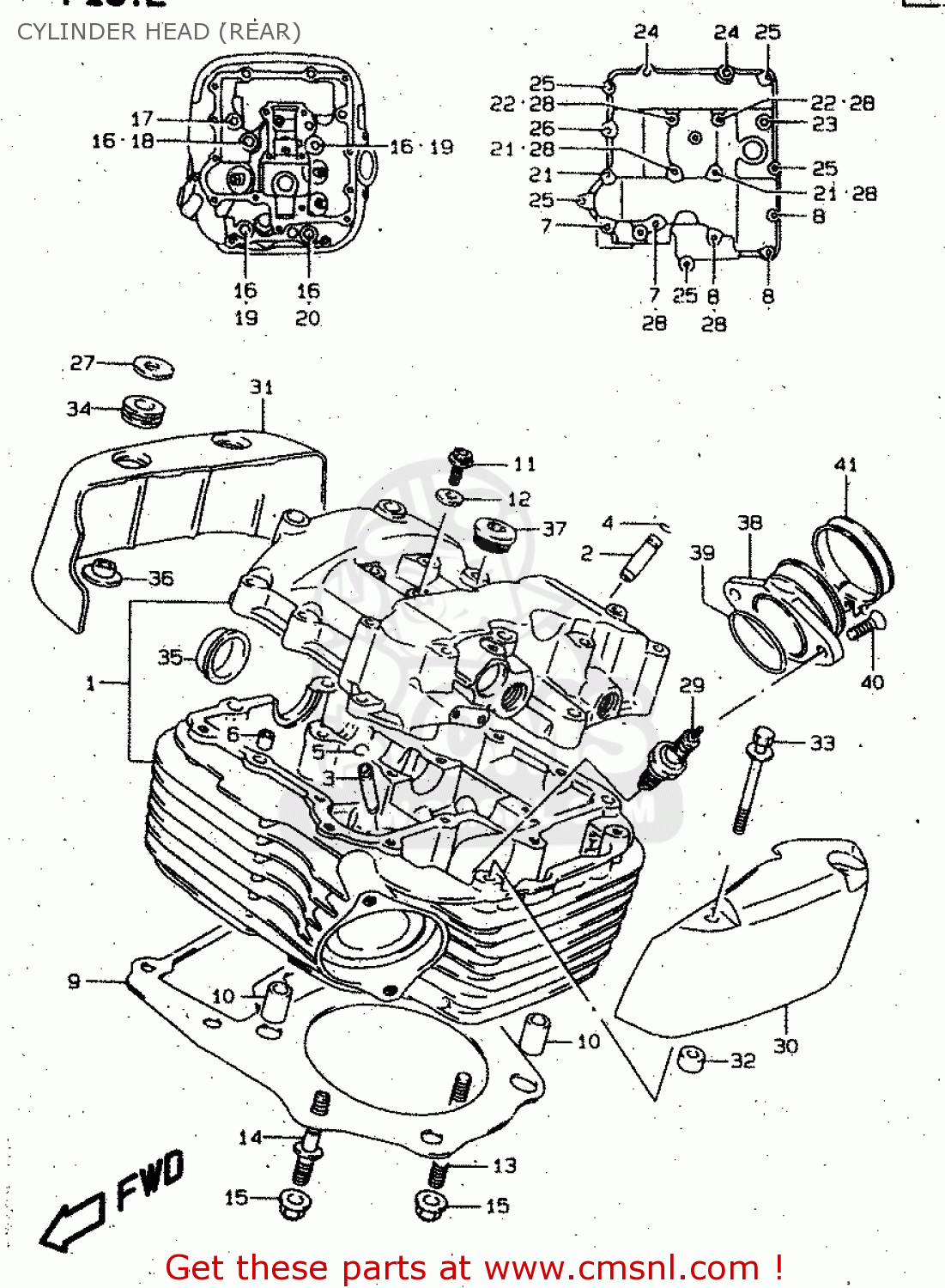 CYLINDER HEAD (REAR) VS1400GLP 1997 (V) (E02 E04 E17 E22 E24 E34) / P37