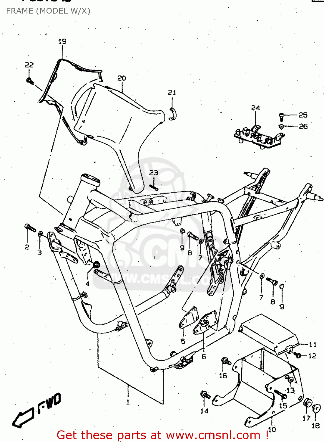 FRAME (MODEL W/X) VS1400GLP 1997 (V) (E02 E04 E17 E22 E24 E34) / P37
