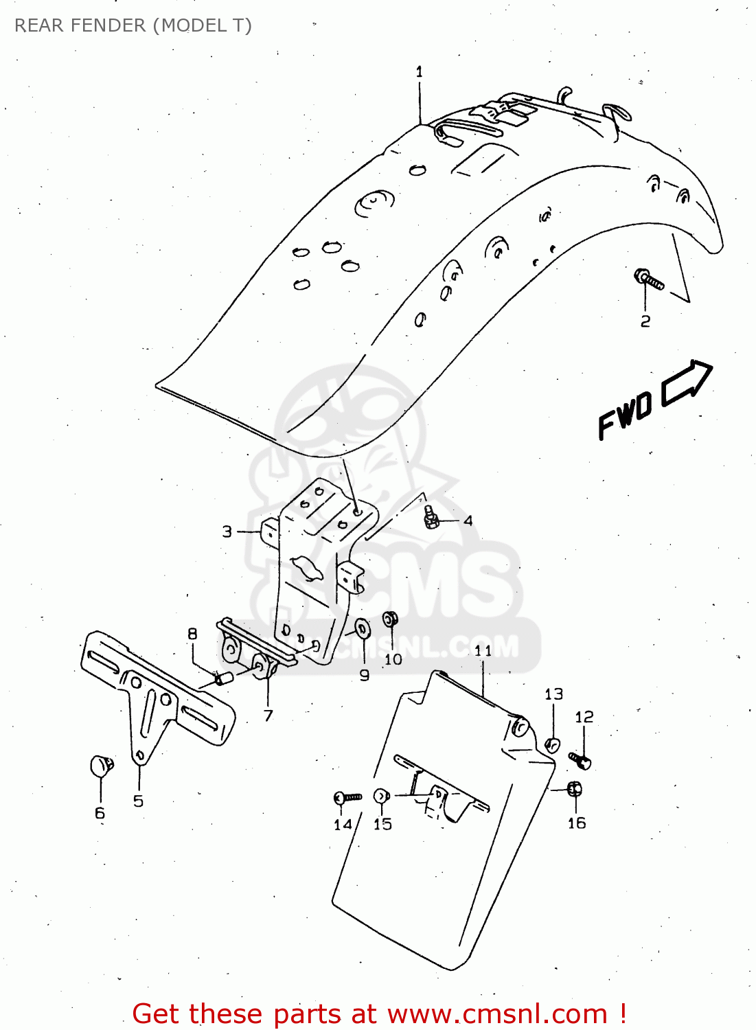 REAR FENDER (MODEL T) VS1400GLP 1997 (V) (E02 E04 E17 E22 E24 E34) / P37