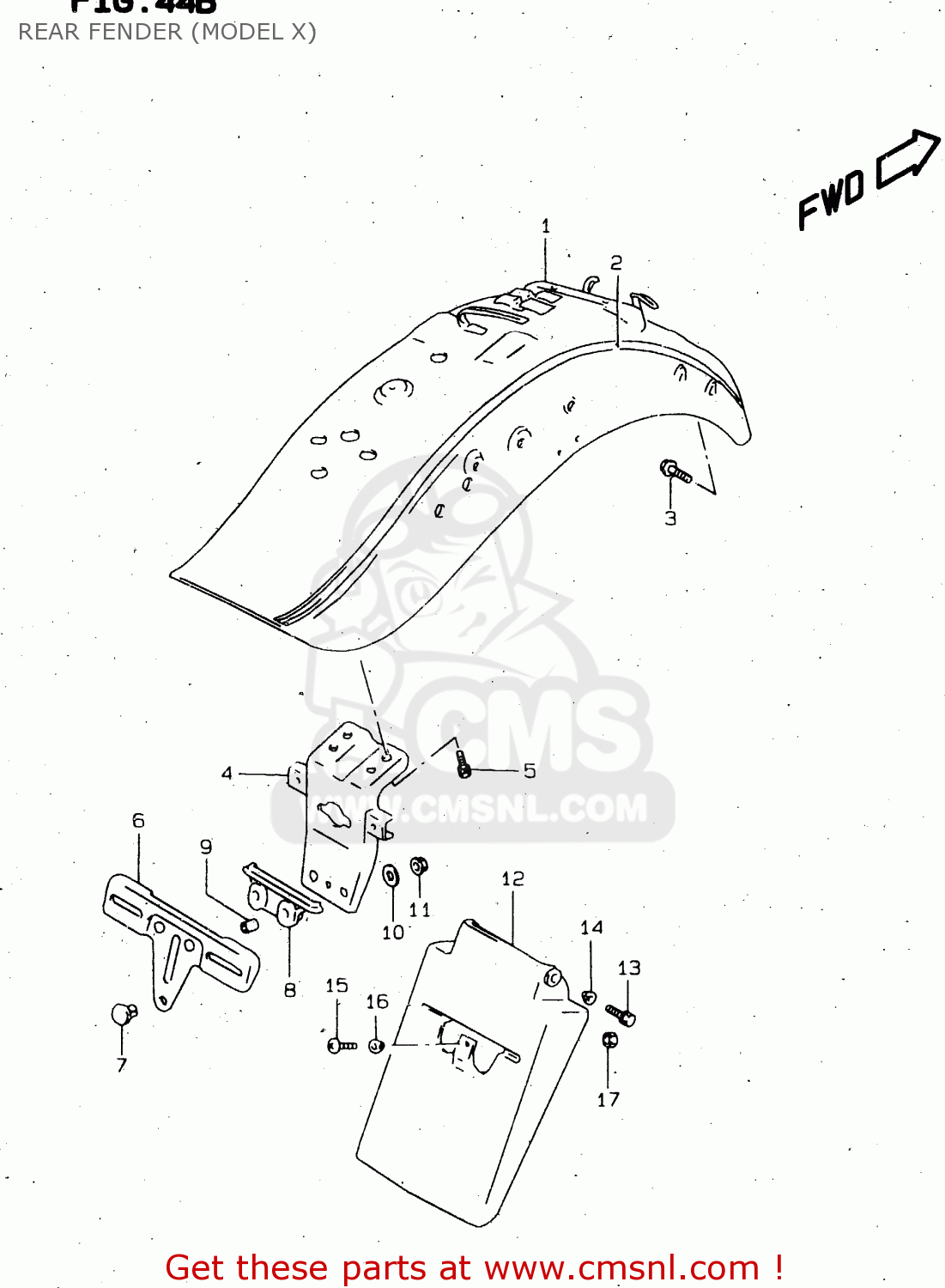 REAR FENDER (MODEL X) VS1400GLP 1997 (V) (E02 E04 E17 E22 E24 E34) / P37