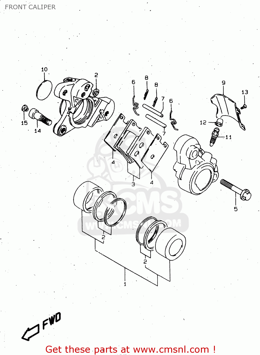 FRONT CALIPER VS1400GLP 1997 (V) (E02 E04 E17 E22 E24 E34) / P37