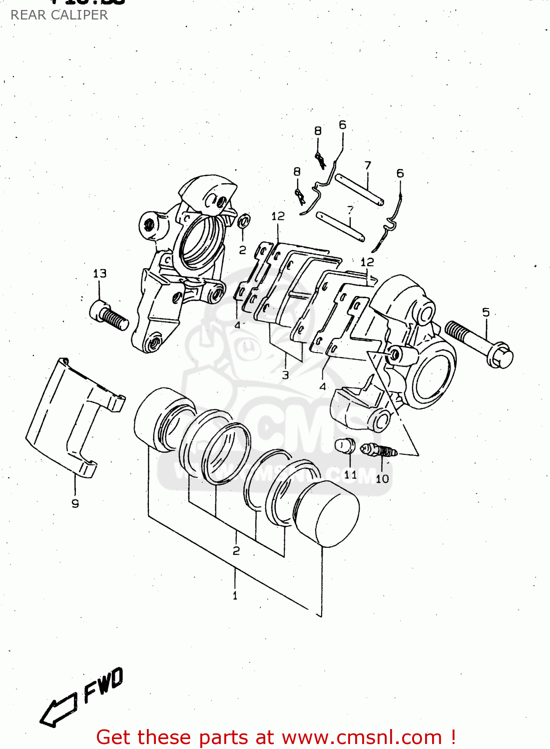 REAR CALIPER VS1400GLP 1997 (V) (E02 E04 E17 E22 E24 E34) / P37