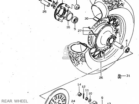 REAR WHEEL - VS1400GLP 1997 (V) (E02 E04 E17 E22 E24 E34) / P37