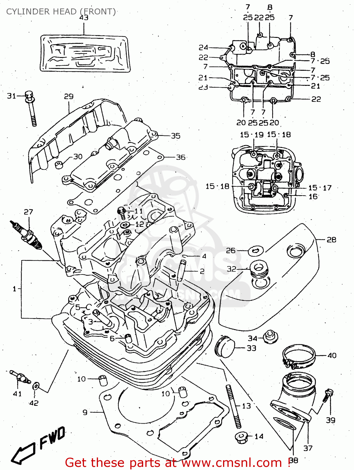 CYLINDER HEAD (FRONT) VS1400GLP 1998 (W) (E02 E04 E17 E22 E24 E34)