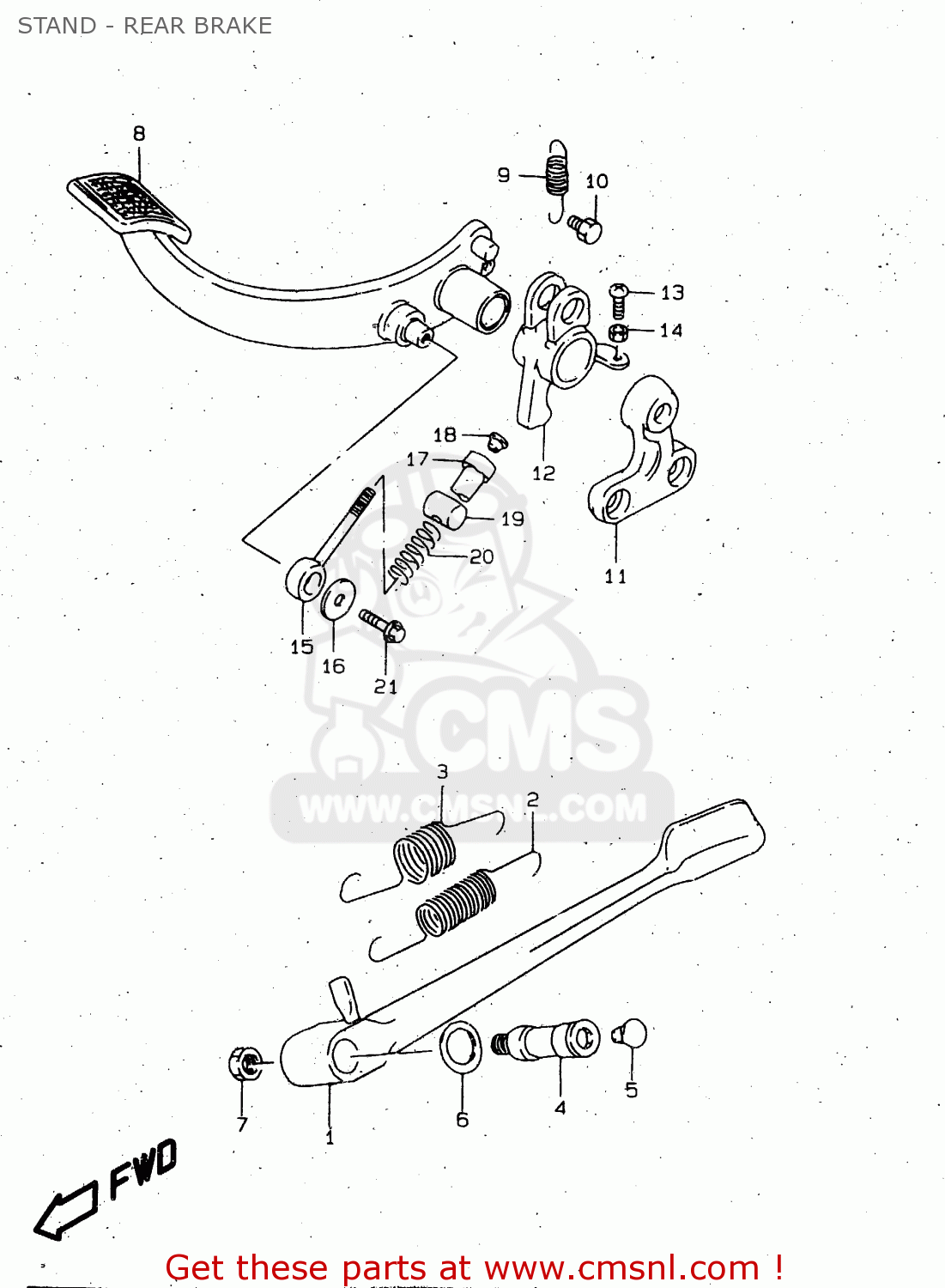 STAND - REAR BRAKE VS1400GLP 1998 (W) (E02 E04 E17 E22 E24 E34)