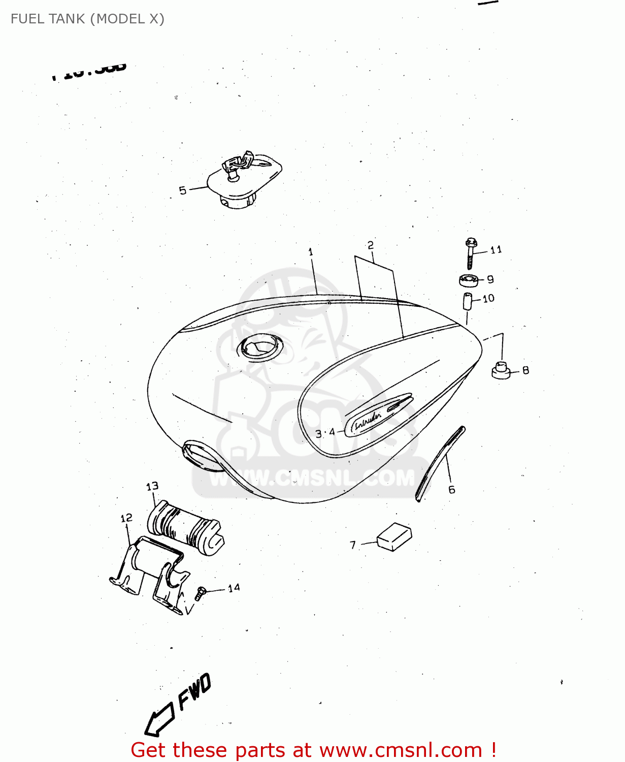 FUEL TANK (MODEL X) VS1400GLP 1998 (W) (E02 E04 E17 E22 E24 E34)