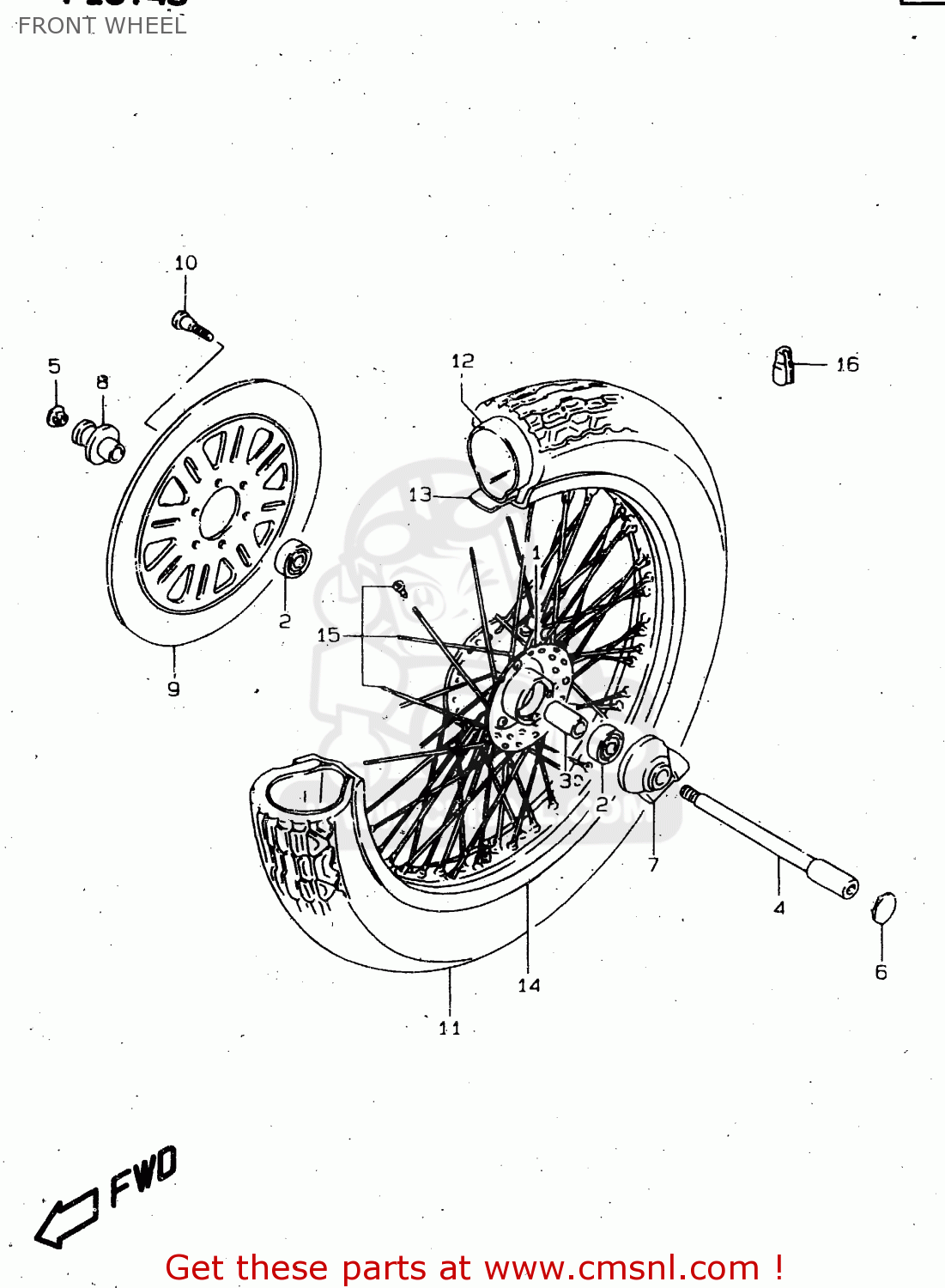 FRONT WHEEL VS1400GLP 1998 (W) (E02 E04 E17 E22 E24 E34)