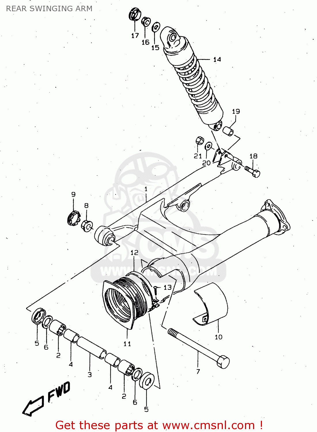 REAR SWINGING ARM VS1400GLP 1998 (W) (E02 E04 E17 E22 E24 E34)