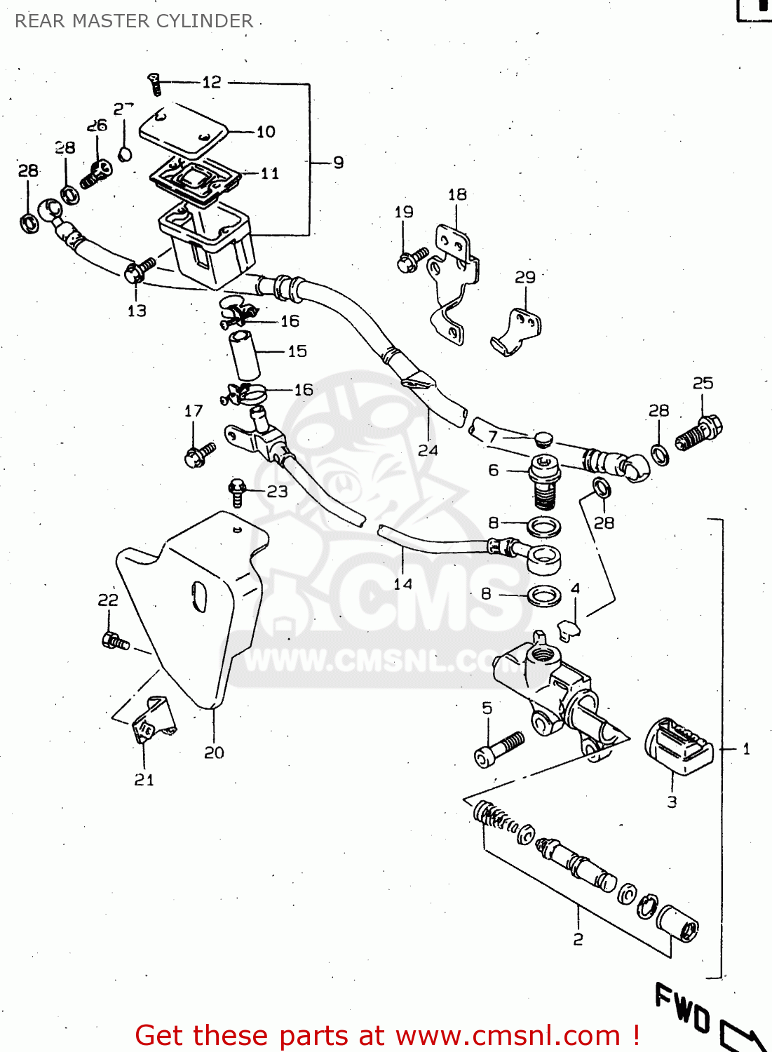 REAR MASTER CYLINDER VS1400GLP 1998 (W) (E02 E04 E17 E22 E24 E34)
