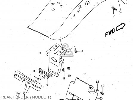 REAR FENDER (MODEL T) - VS1400GLP 1998 (W) (E02 E04 E17 E22 E24 E34)