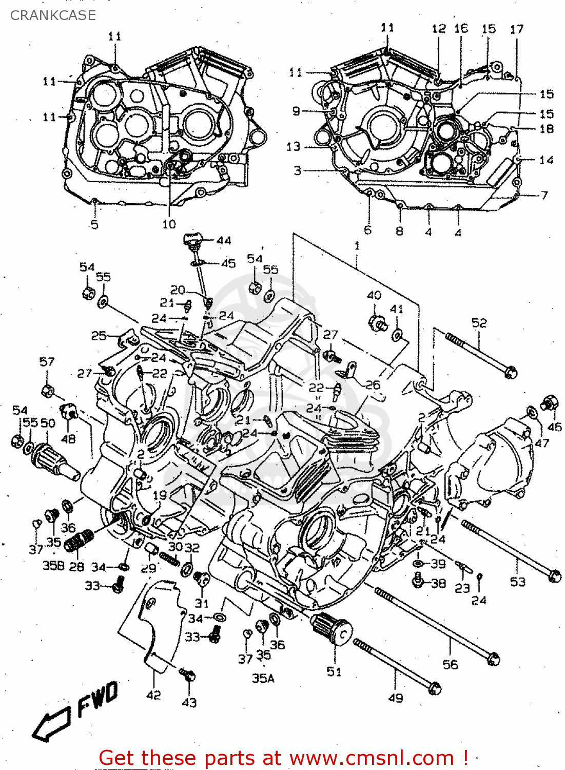 CRANKCASE VS1400GLP 1999 (X) (E02 E04 E17 E22 E24 E34)