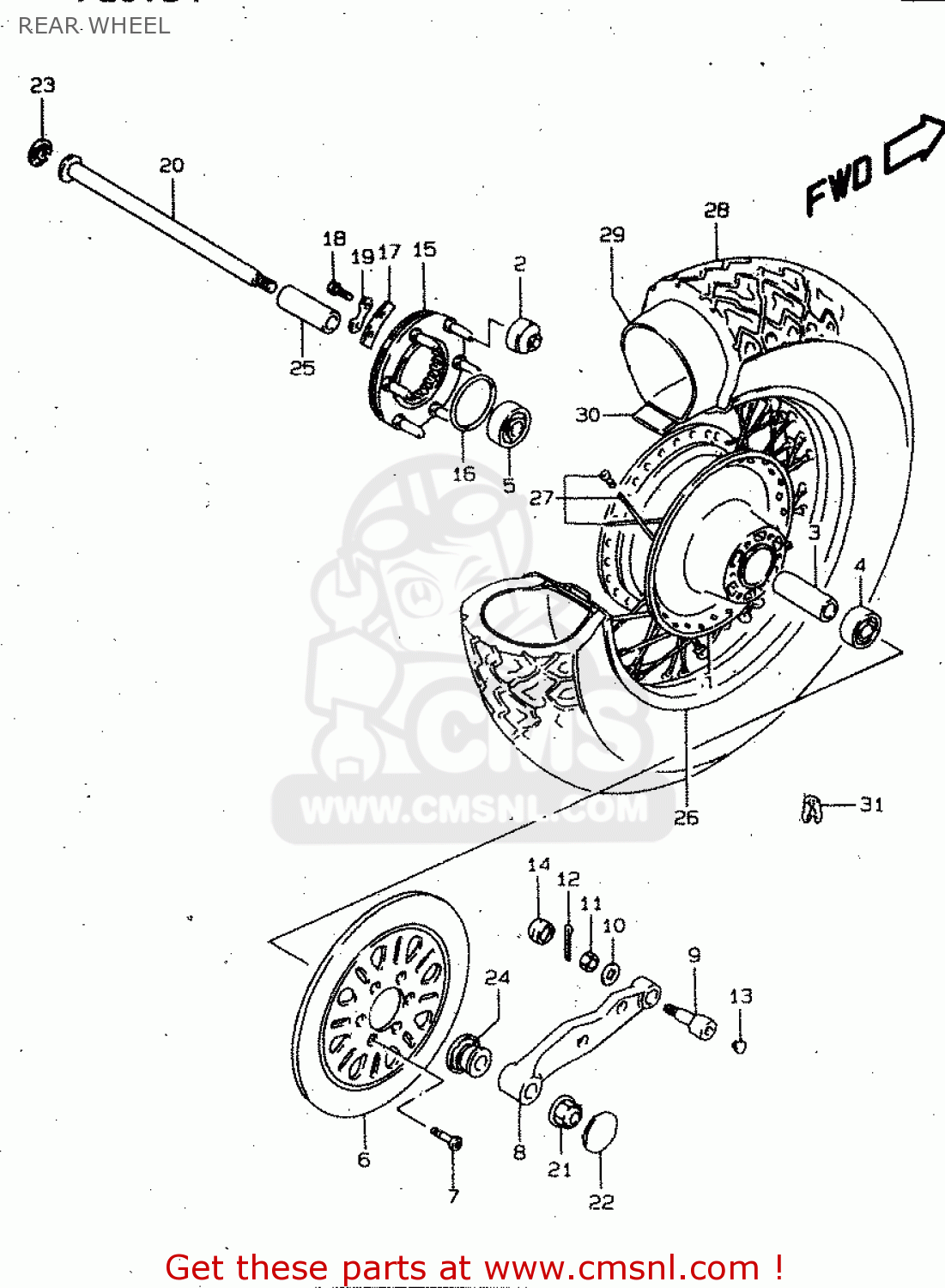 REAR WHEEL VS1400GLP 1999 (X) (E02 E04 E17 E22 E24 E34)