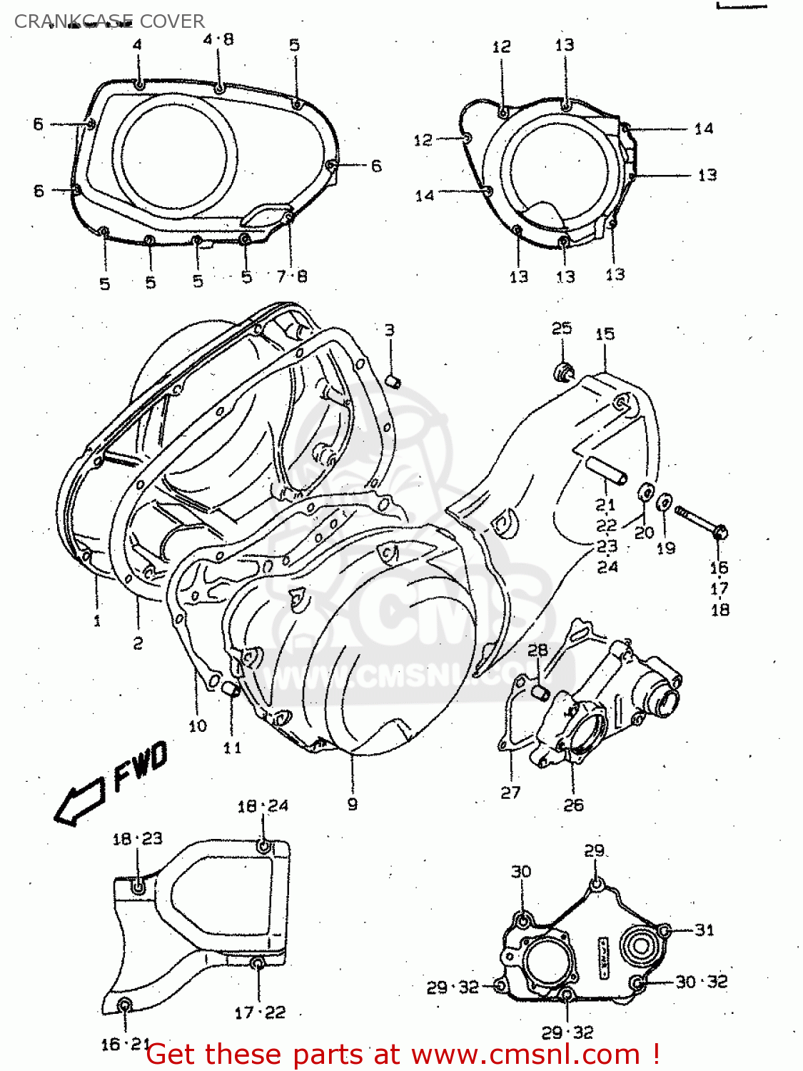 CRANKCASE COVER VS1400GLP 1999 (X) (E02 E04 E17 E22 E24 E34)