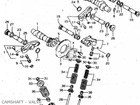 CAMSHAFT - VALVE - VS1400GLP 1999 (X) (E02 E04 E17 E22 E24 E34)