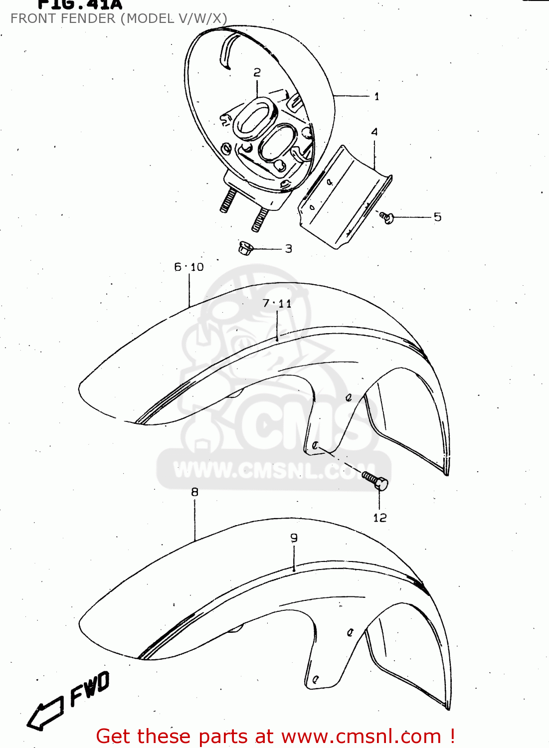 FRONT FENDER (MODEL V/W/X) VS1400GLP 2000 (Y)